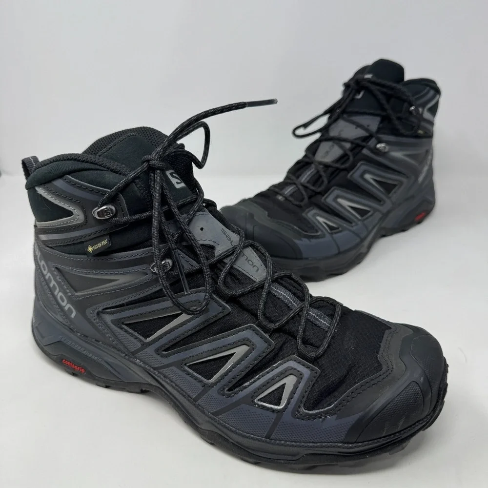 Salomon X-Ultra 3 Mid GTX Trail Hiking Running Black Gore-Tex Boots Men's 10